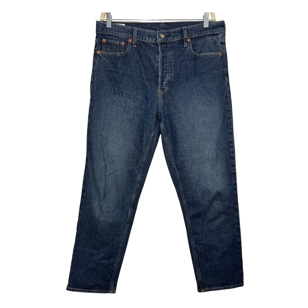 Gap Cheeky Straight High Rise Jeans Dark Indigo Denim Womens 32 14L Classic Fit